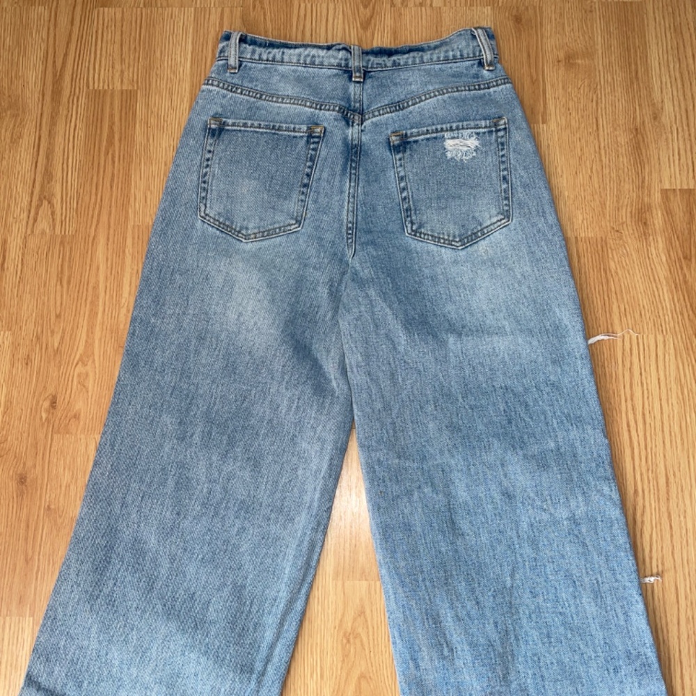 Pacsun Distressed Wide Leg Light Blue Denim Baggy Jeans Size 27 - Picture 9 of 9